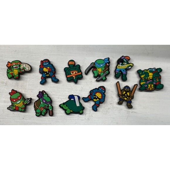 11 Pc Teenage Mutant Ninja Turtles Fun Cute Crocs Shoe Charms TMNT Unbranded New - Picture 1 of 1
